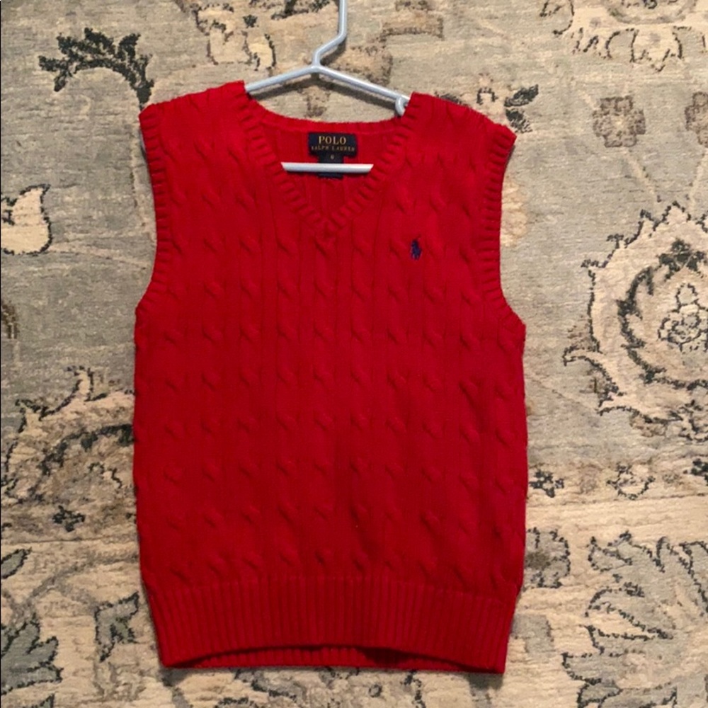 New without tag Ralph Lauren red sweater vest